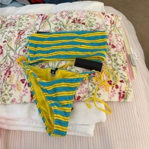 Triangl Swimwear Blue and Yellow Bikini